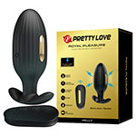 Изображение коробки, пульта и черной пробки с электростимуляцией ануса Pretty Love Royal Pleasure Electric Shock