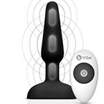 Анальная черная пробка с вибрациями b-Vibe Trio на пульте