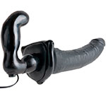 Черный вибрострапон PipeDream Deluxe Vibrating Penetrix Strap On