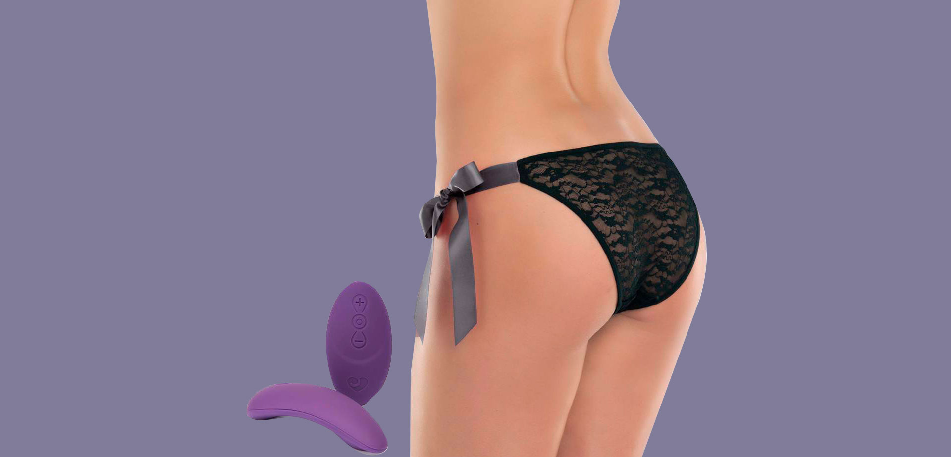 Черные вибротрусики с пультом управления