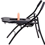 Секс-тренажер черного цвета в виде стула с фаллоимитатором My Diletto