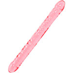 Розовый Doc Johnson Crystal Jellies Double 18 с двумя концами