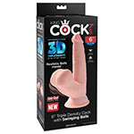Фаллоимитатор-реалистик с подвижной мошонкой от King Cock Plus Triple Density.