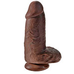 Коричневый утолщенный фаллоимитатор Pipedream King Cock Chubby