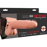 Полый вибрострапон Fetish Fantasy 7 Hollow Rechargeable Strap-on with Balls в коробке