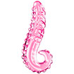 Розовый стеклянный стимулятор с пупырышками Glas Handblown Glass Dildo