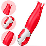 Изображение красного женского вибратора Satisfyer Vibes Power Flower.