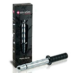 Фото миостимулятора Mystim Mighty Merlin рядом с оригинальной коробкой.