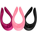 Фото малинового, розового и черного стимулятора для использования парой Satisfyer Partner Endless Joy