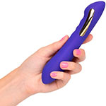 Фото мощного синего вибратора Е-стимулятора Impulse Intimate Petite Wand в руке