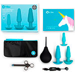 Фото набора из пробок b-Vibe Anal Training & Education Set с грушей, чехлом и аппликатором