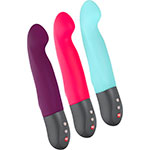 Фото троих пульсаторов разных цветов от Fun Factory Stronic G