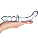 Пример двойного ребристого фаллоса Ribbed G-Spot Glas из стекла