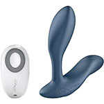 Анальный стимулятор серого цвета We-Vibe Vector с пультом управления 