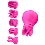 Пример вибростимулятора Adrien Lastic Caress для клитора с 5 насадками