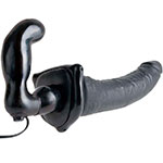 Черный безремневой вибрострапон со стимуляцией простаты PipeDream Deluxe Vibrating Penetrix Strap On