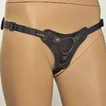 Фото черных кожаных трусиков Kanikule Leather Strap-on Harness с кольцом