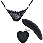 Черные стринги с вибровкладкой от ToyJoy Angel