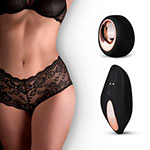 Черные трусы-шорты на модели и вибромассажер Vibrating BoyShort EDC Wholesale