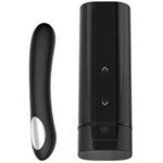 Изображение вибратора хай-тэк Kiiroo Pearl 2 черного цвета с мастурбатором