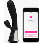 Фото черного интерактивного вибратора Kiiroo Ohmibod Fuse с телефоном 