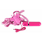 Розовый вибромассажер-бабочка на ремешках от Orion Butterfly-Vibrator