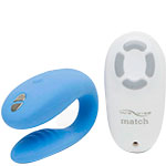 Голубой стимулятор We-Vibe Match и пульт для дистанционного управления
