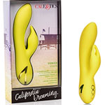 Коробка и желтый вибратор для двойной стимуляции Venice Vixen California Exotic Novelties