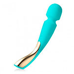 Бирюзовый вибратор-массажер Smart Wand 2 Large Aqua от Lelo