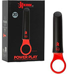 Компактный черно-красный вибратор в виде пули Kink Power Play with Silicone Grip Ring
