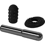 Черная металлическая вибропуля от Le Wand Grand Bullet Black с двумя насадками