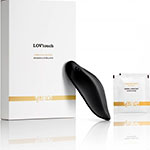 Черная вибровкладка YESforLOV LOV'Touch в трусики и пробник смазки